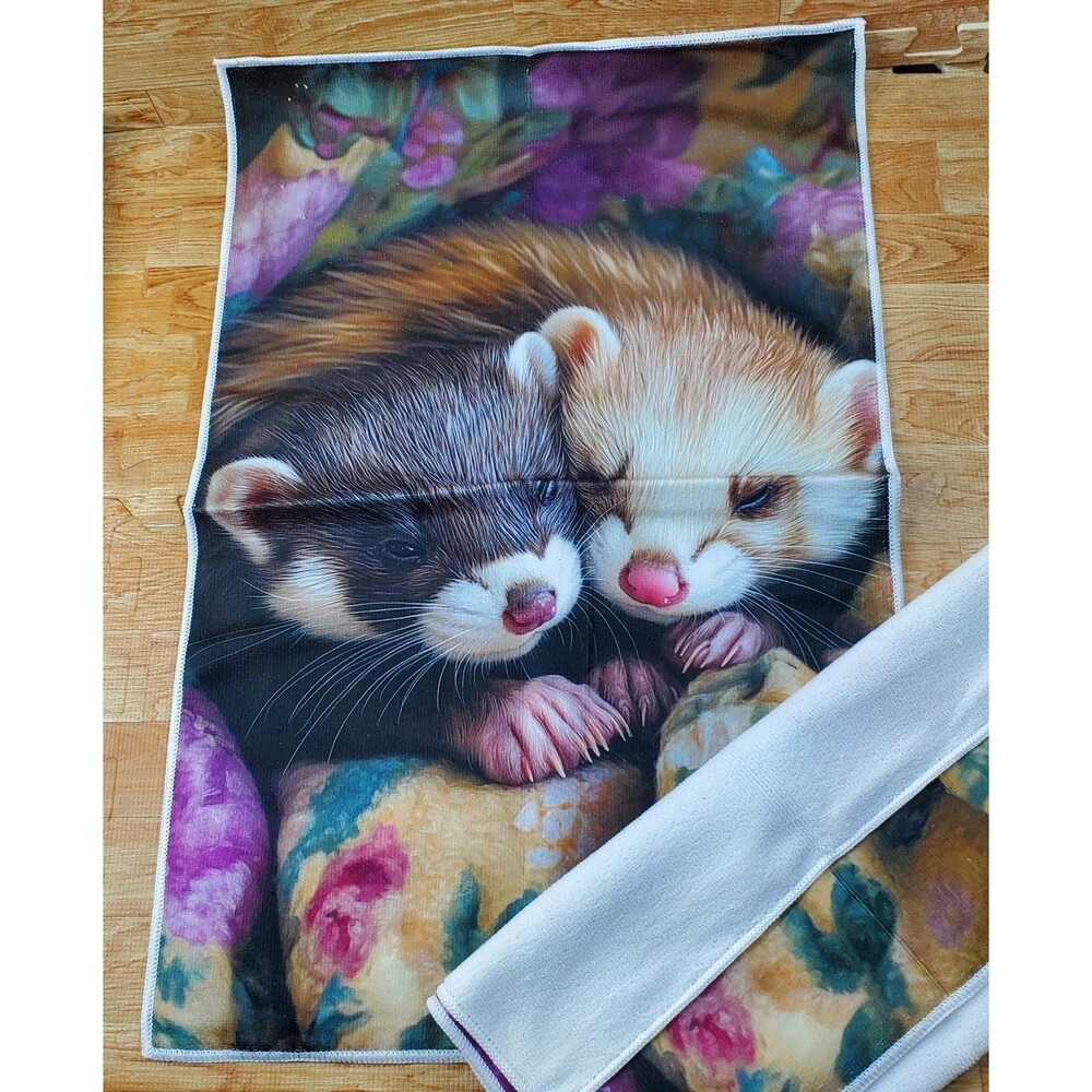 Ferret Decorative Kitchen Dish Towel Set of 2 New In Plastic